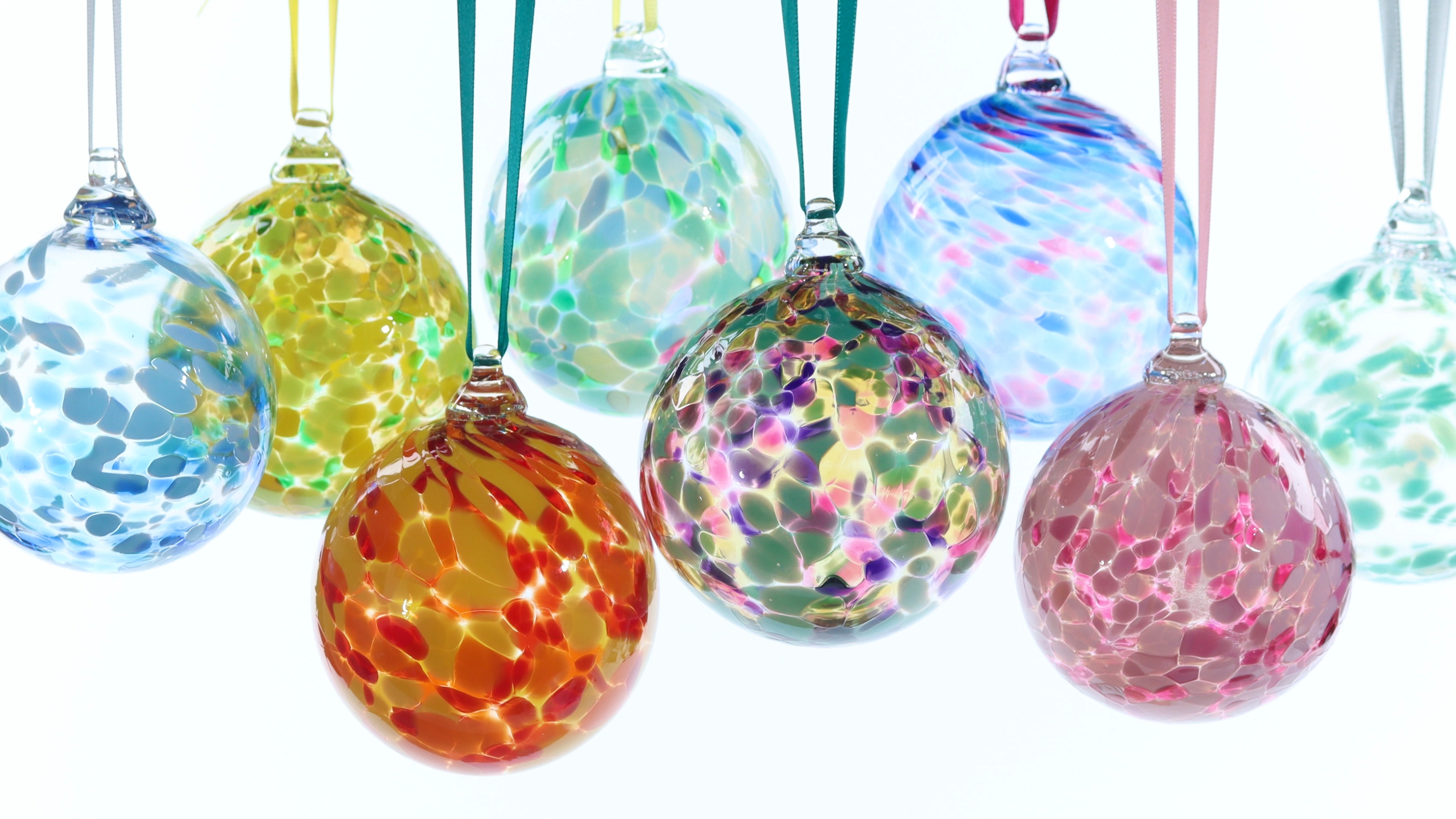 Multicoloured glass baubles to buy at The Original Bristol Blue Glass