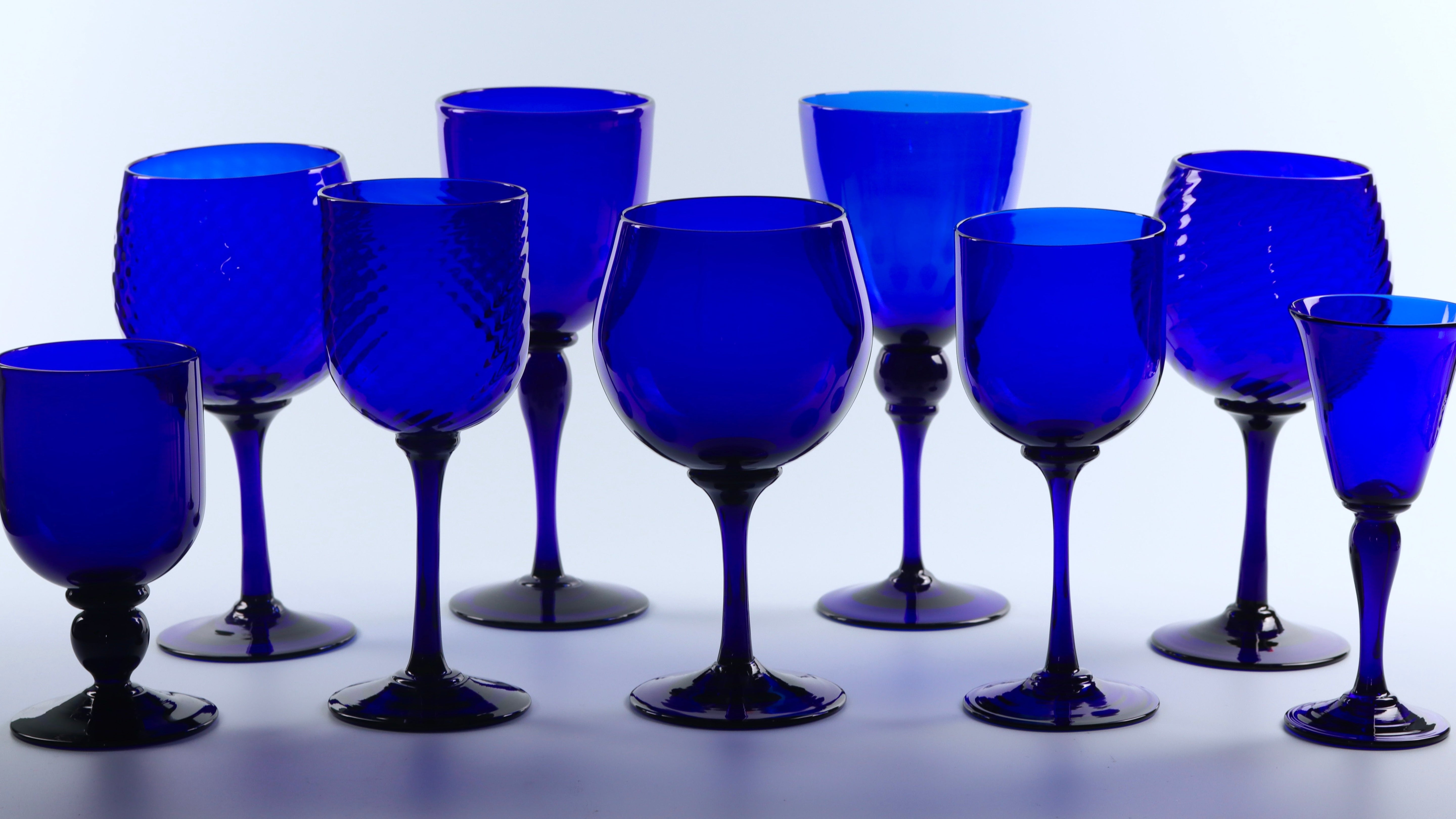 Buy blue glass drinkware - handmade by Original Bristol Blue Glass
