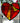 Red and Yellow Patchwork Stained Glass Heart