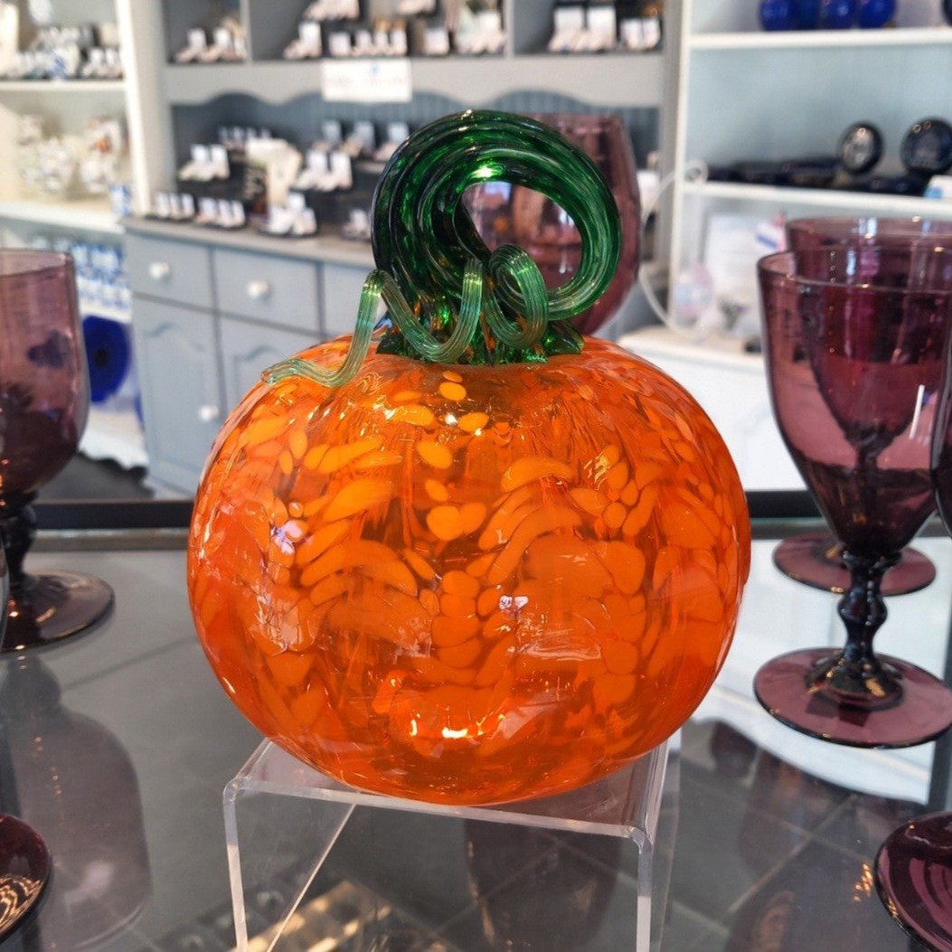 Tigers Eye Everlasting Pumpkin Sculpture by Original Bristol Blue