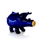Blue glass piggy bank