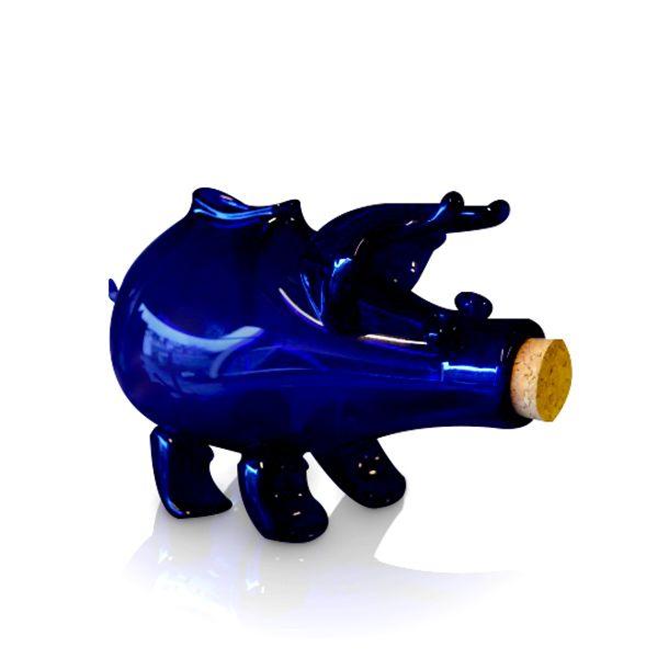 Blue glass piggy bank