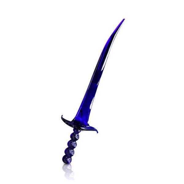 Blue Glass Sword Sculpture