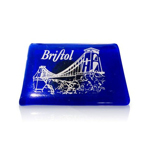 Clifton Bridge Blue Glass Magnet
