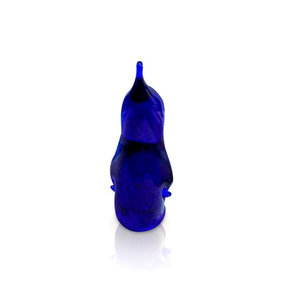 Blue Glass Mini Penguin Sculpture