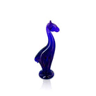 Small Blue Glass Giraffe Sculpture