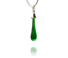 Green Glass Drop Pendant Necklace