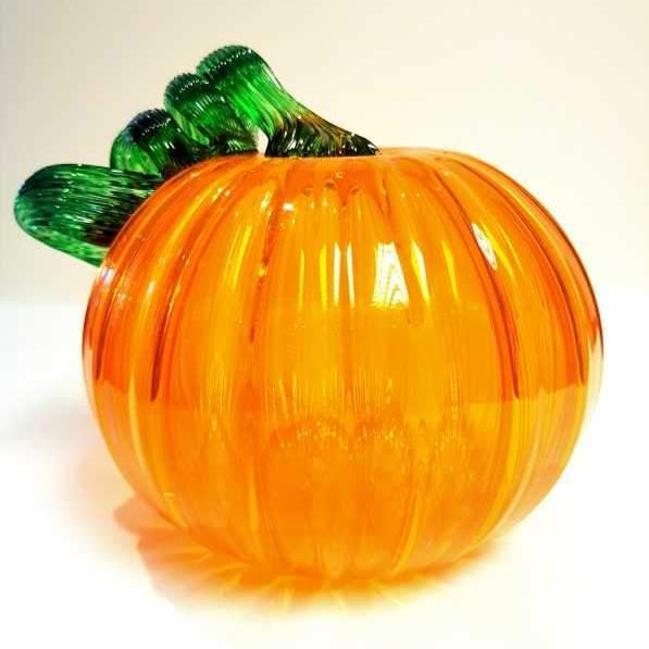 Medium glass pumpkin made by Original Bristol Blue Glass
