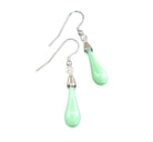 Pastel Green Glass Hook Drop Earrings