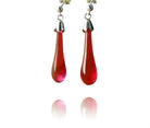 Red Glass Drop Hook Earrings