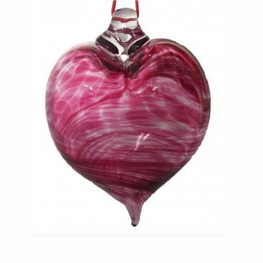Red Swirl Heart Bauble