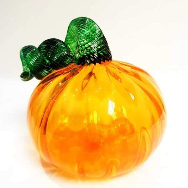 Small glass pumpkin made by Original Bristol Blue Glass