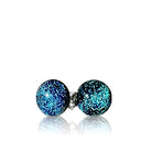 Teal & Green Dichroic Glass Stud Earrings