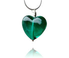Teal Glass Heart Pendant Necklace