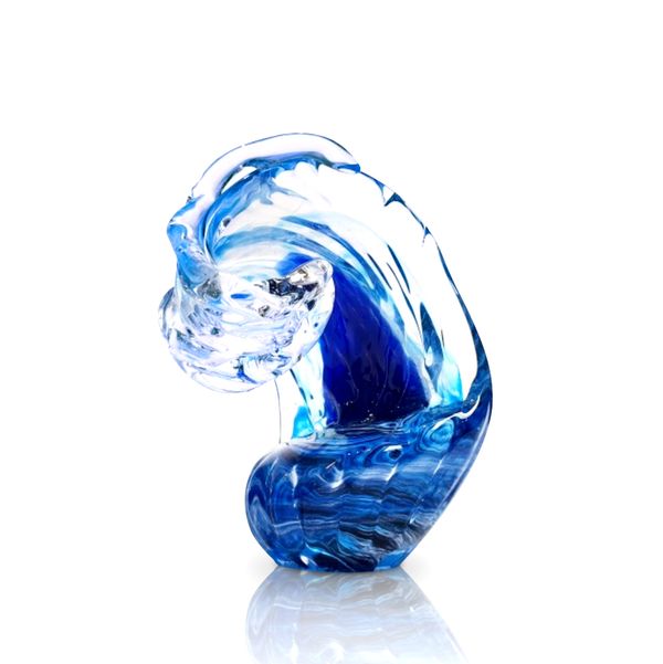 The 'Kanagawa Wave' Blue Glass Sculpture
