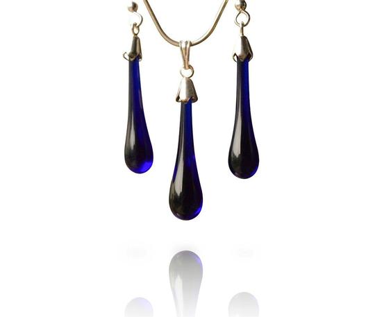 Buy blue glass jewellery from Original Bristol Blue Glass