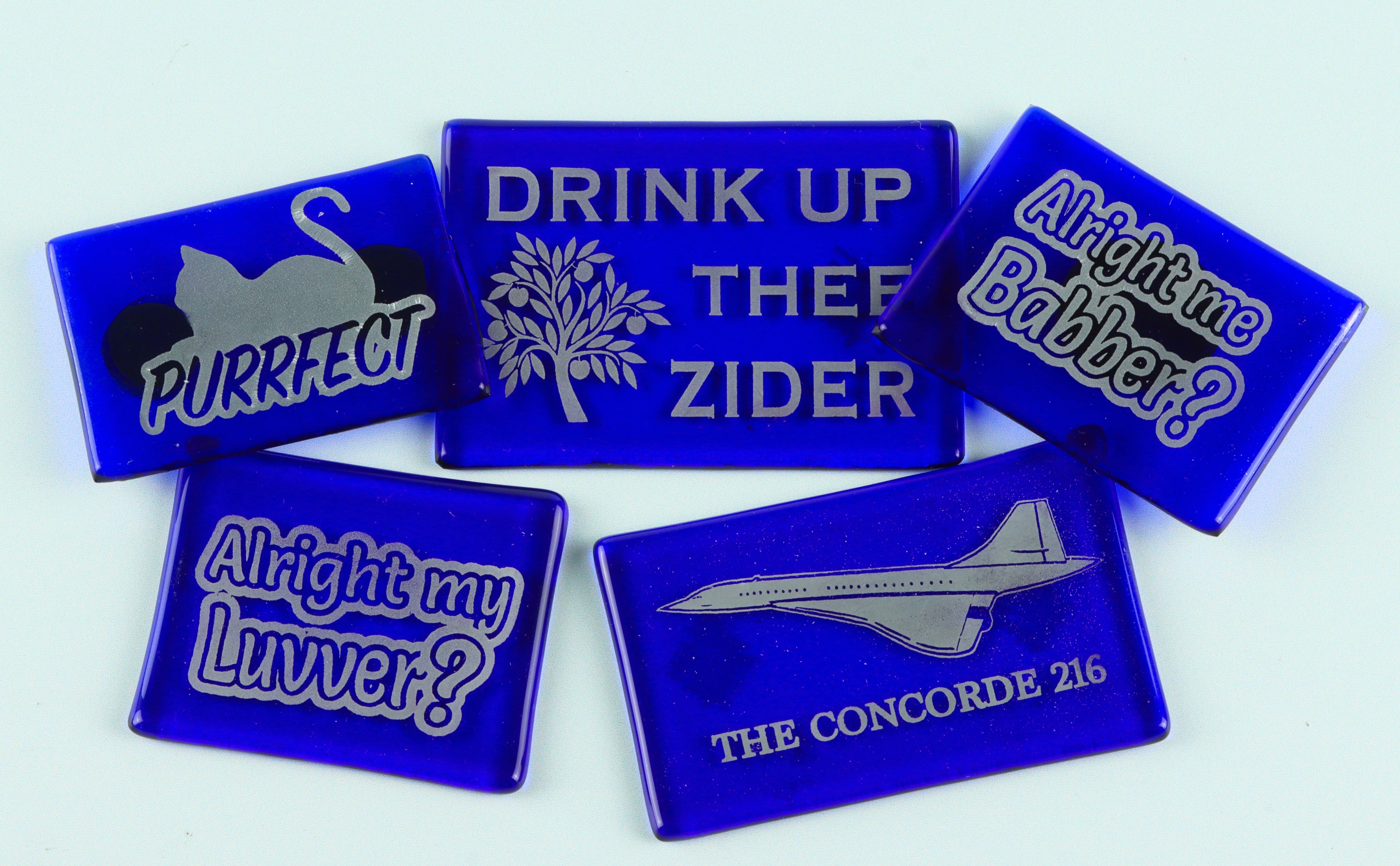 Buy blue glass magnets - handmade by Original Bristol Blue Glass