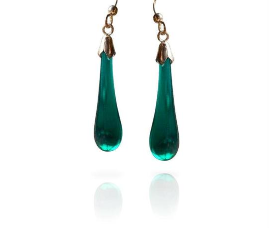 Buy teal glass earrings - Handmade by Original Bristol Blue Glass