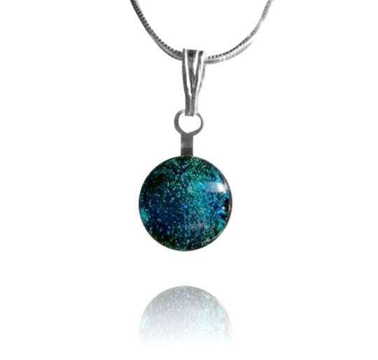 Buy teal glass necklaces handmade by Original Bristol Blue Glass
