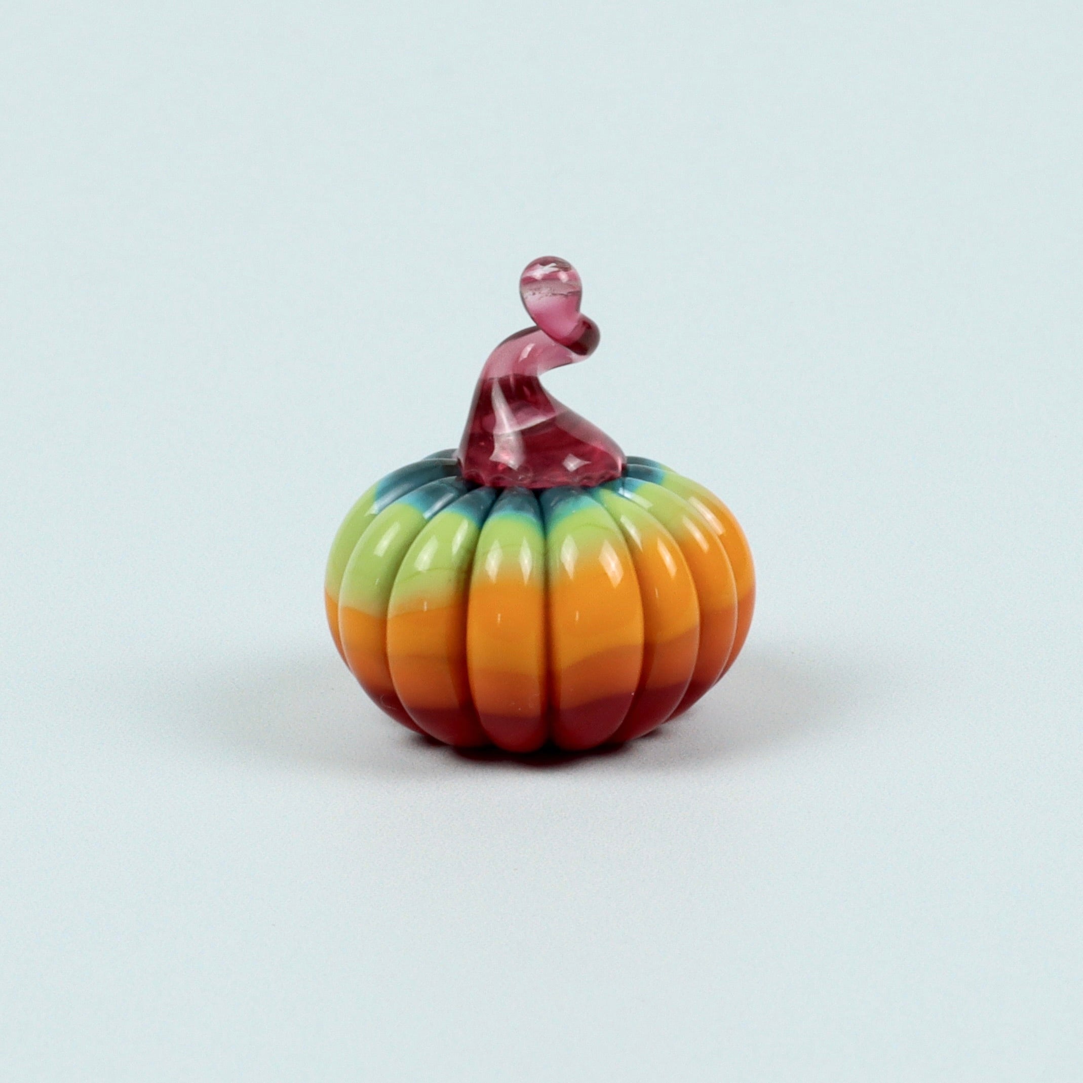 Yellow Crystal Pumpkin Figurine – Hand Blown Glass Ornament, Wedding Ready