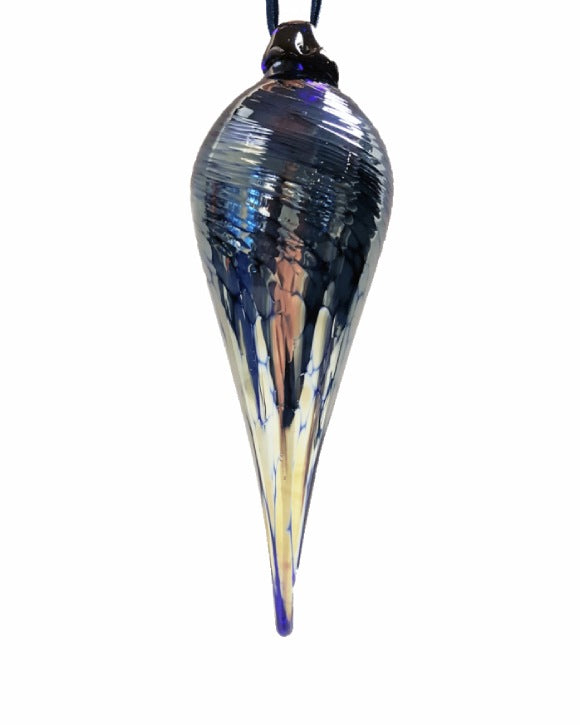 Blue Glass "Aurora" Pointed Bauble