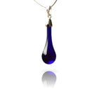 Cobalt Blue Glass Drop Pendant Necklace