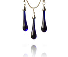 Blue Drop Pendant and Hook Earring Set