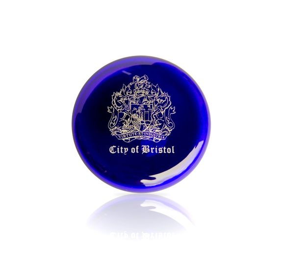 The City of Bristol Paperweight by Original Bristol Blue Glass The