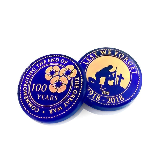 Blue Glass Commemorative World War I Penny
