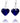Blue Glass Heart Earrings Small