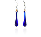 Cobalt Blue Glass Drop Hook Earrings