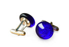 Cobalt Blue Glass Sterling Silver Cufflinks