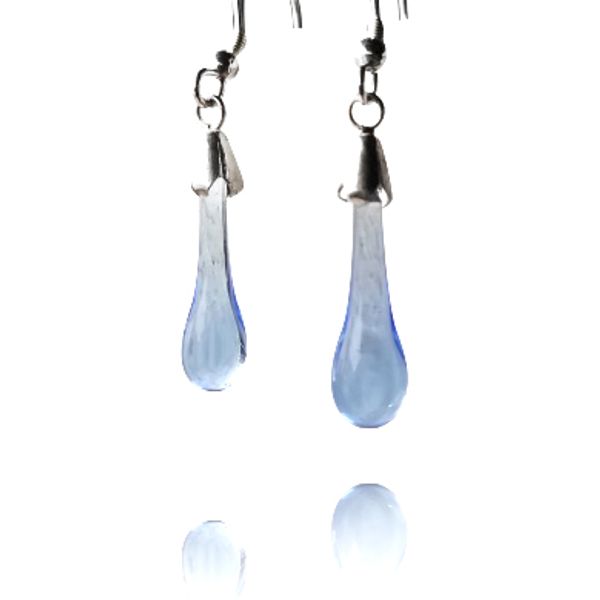 Cornflower blue glass earrings