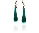 Dark Teal Glass Drop Hook Earrings