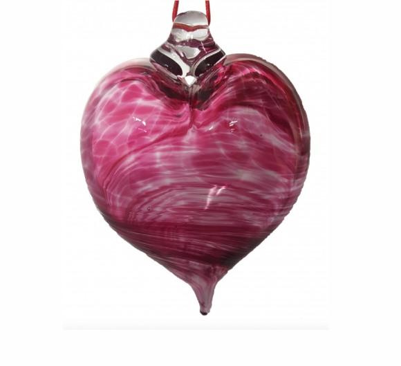 Red Swirl Heart Bauble