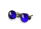 Small Cobalt Blue Glass Stud Earrings