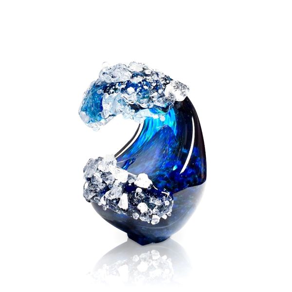 The 'Hokua Wave' Blue Glass Sculpture